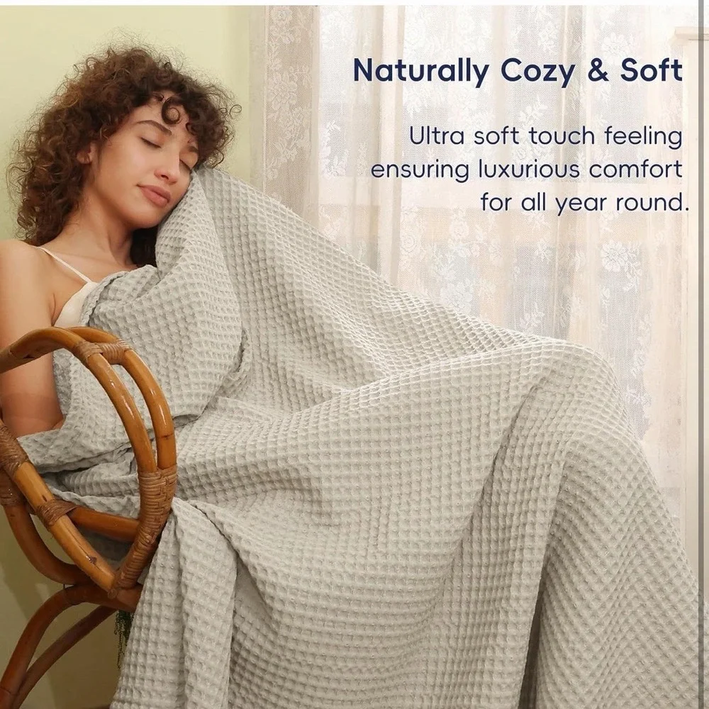 Lightweight Waffle Weave Blanket Queen Size, Queen(90